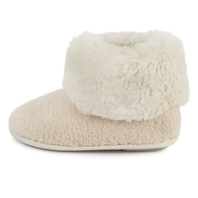 Isotoner® Ladies Borg Boot With Fur Cuff Cream Extra Image 3